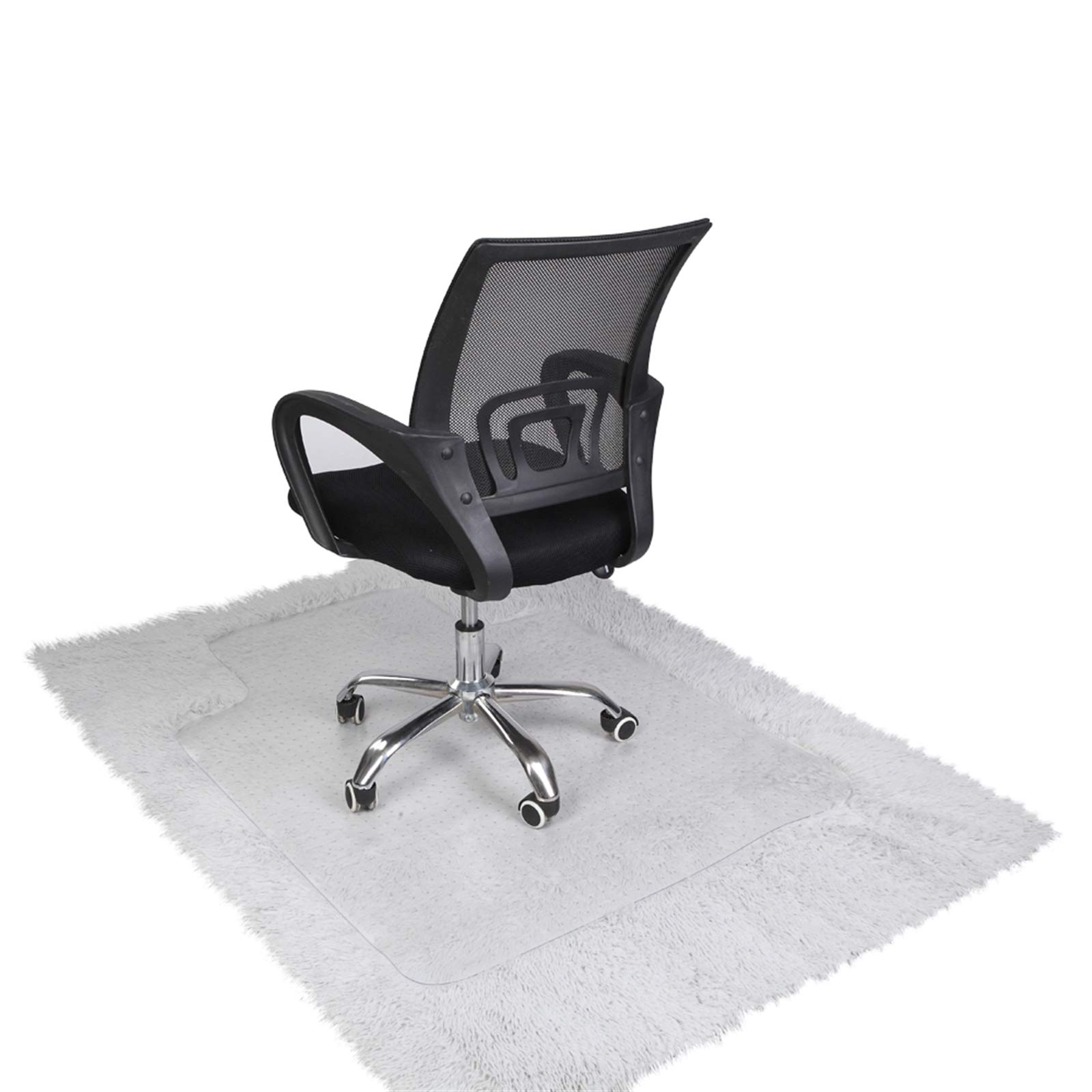 Transparent PVC Office Chair Mat for Carpet – Computer Chair Mat for Carpeted Floors – Easy Glide Rolling Plastic Floor Mat for Office Chair on Carpet for Work, with Extended Lip (47.24 x 35.43 )".