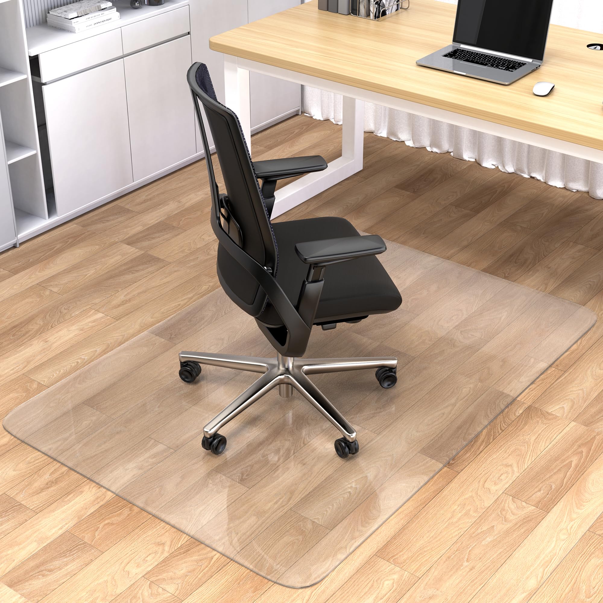 Large Office Chair Mat for Hardwood Floors - 48"×60" Anti-Slip Desk Chair Mat - Heavy Duty Floor Protector for Home or Office - Easy Clean and Flat Without Curling