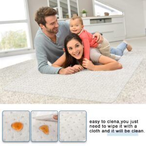 46"x 60" Chair Mat for Carpets Floor Computer Office Chair Mat Desk Clear Anti Skid Transparent Mats Protector for Low and No Pile Carpeted Thick Floors (Convex Style)