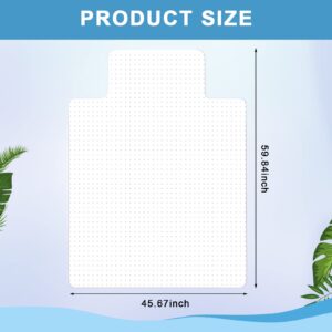 46"x 60" Chair Mat for Carpets Floor Computer Office Chair Mat Desk Clear Anti Skid Transparent Mats Protector for Low and No Pile Carpeted Thick Floors (Convex Style)