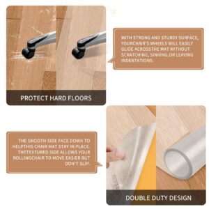 BesWin Office Chair Mat for Hardwood Floor - 48"x60" Heavy Duty Desk Chair Mat for Office Chair - Clear Computer Floor Mat Office Home Floor Protector - Easy Glide and Flat Without Curling