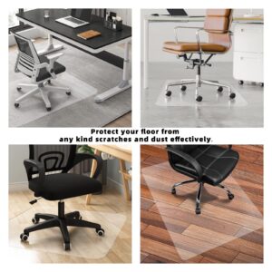 BesWin Office Chair Mat for Hardwood Floor - 48"x60" Heavy Duty Desk Chair Mat for Office Chair - Clear Computer Floor Mat Office Home Floor Protector - Easy Glide and Flat Without Curling