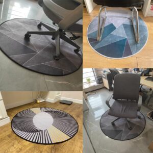 WQDY Office Chair Mat for Hardwood and Tile Floor, Computer Chair Mat for Rolling Chair, Desk Chair Mats, Round Low-Pile Carpet, Anti-Slip Floor Protector Rug (Color : F, Size : 140cm(55.12in))