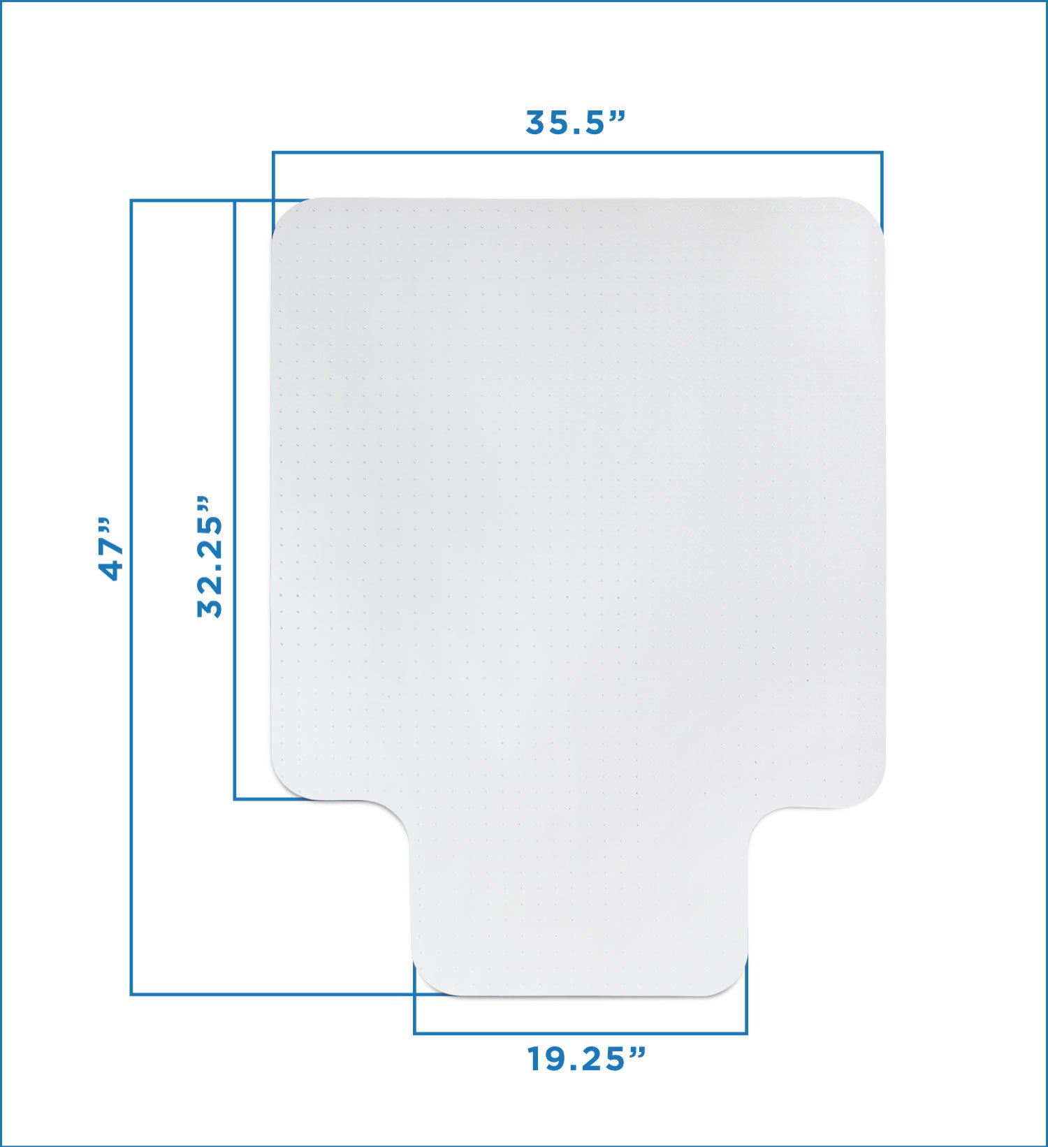 Mount-It! Clear Chair Mat for Carpet, Non-Slip Studded Office Chair Floor Protector, Heavy-Duty Non-Toxic PVC Material, Use in Home or Office, 47" x 35.5" (MI-7817A)