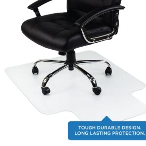 Mount-It! Clear Chair Mat for Carpet, Non-Slip Studded Office Chair Floor Protector, Heavy-Duty Non-Toxic PVC Material, Use in Home or Office, 47" x 35.5" (MI-7817A)