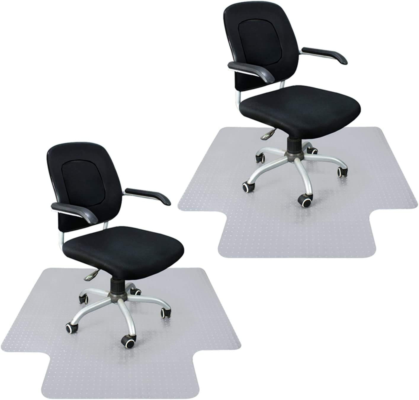 Nova Microdermabrasion Office Chair Mat for Carpet Computer Chair Mat Desk Chair Mat for Carpeted Floors Anti-Slip Floor Protector for Home Office (Carpet Mat with Lip, 48"x36" 2PCS)