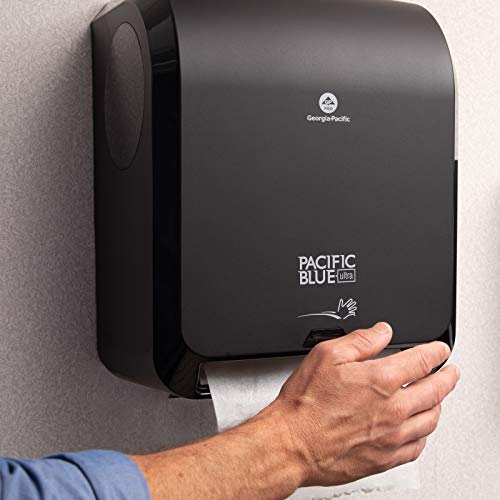 Pacific Blue Ultra 8" High-Capacity Automated Touchless Paper Towel Dispenser Starter Kit by GP PRO (Georgia-Pacific), Black Dispenser (59590) 1 White Towel Roll (26491)