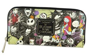 loungefly the nightmare before christmas allover print character zip around wallet