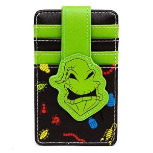 disney wallet, character wallet id card holder, the nightmare before christmas oogie boogie green black, vegan leather