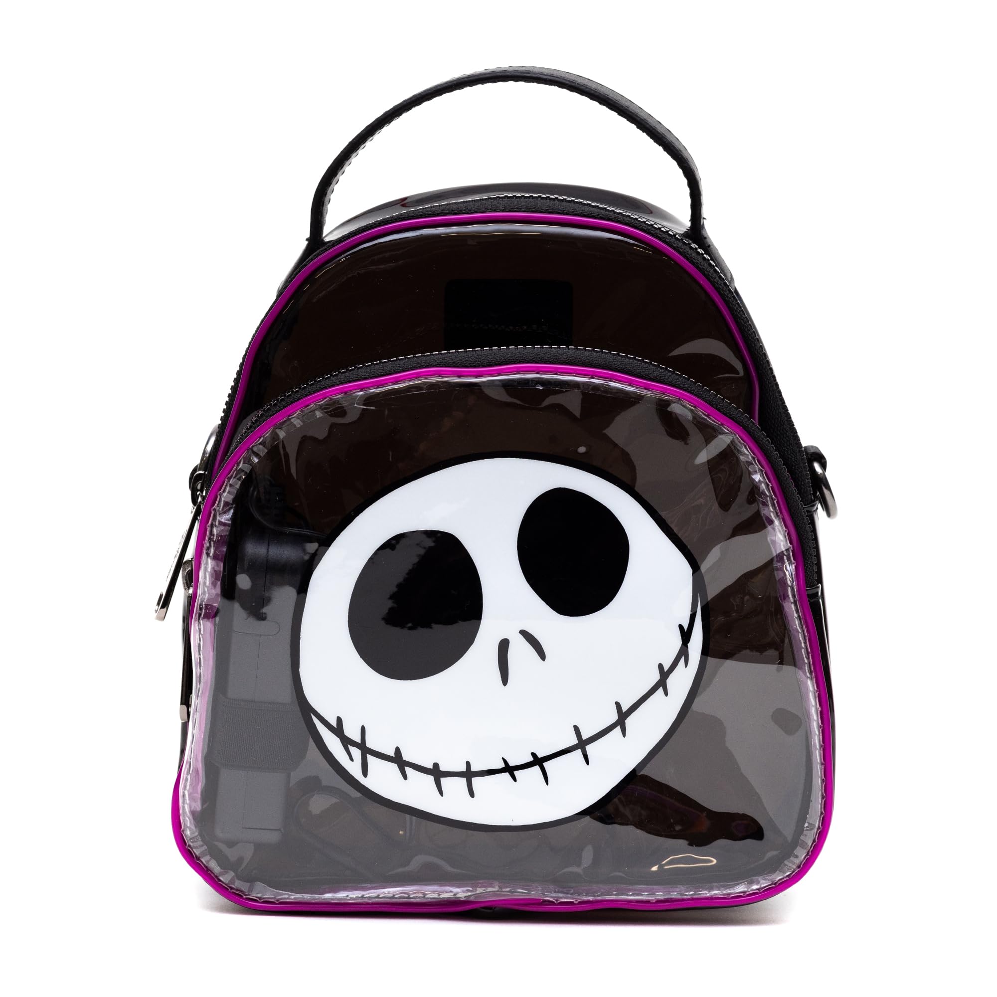 Disney Bag, Crossbody Light Up, The Nightmare Before Christmas Jack Expression White Black, Black PVC