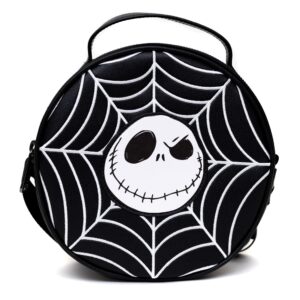 disney bag, crossbody, round, nightmare before christmas vegan leather (jack face with spider web)