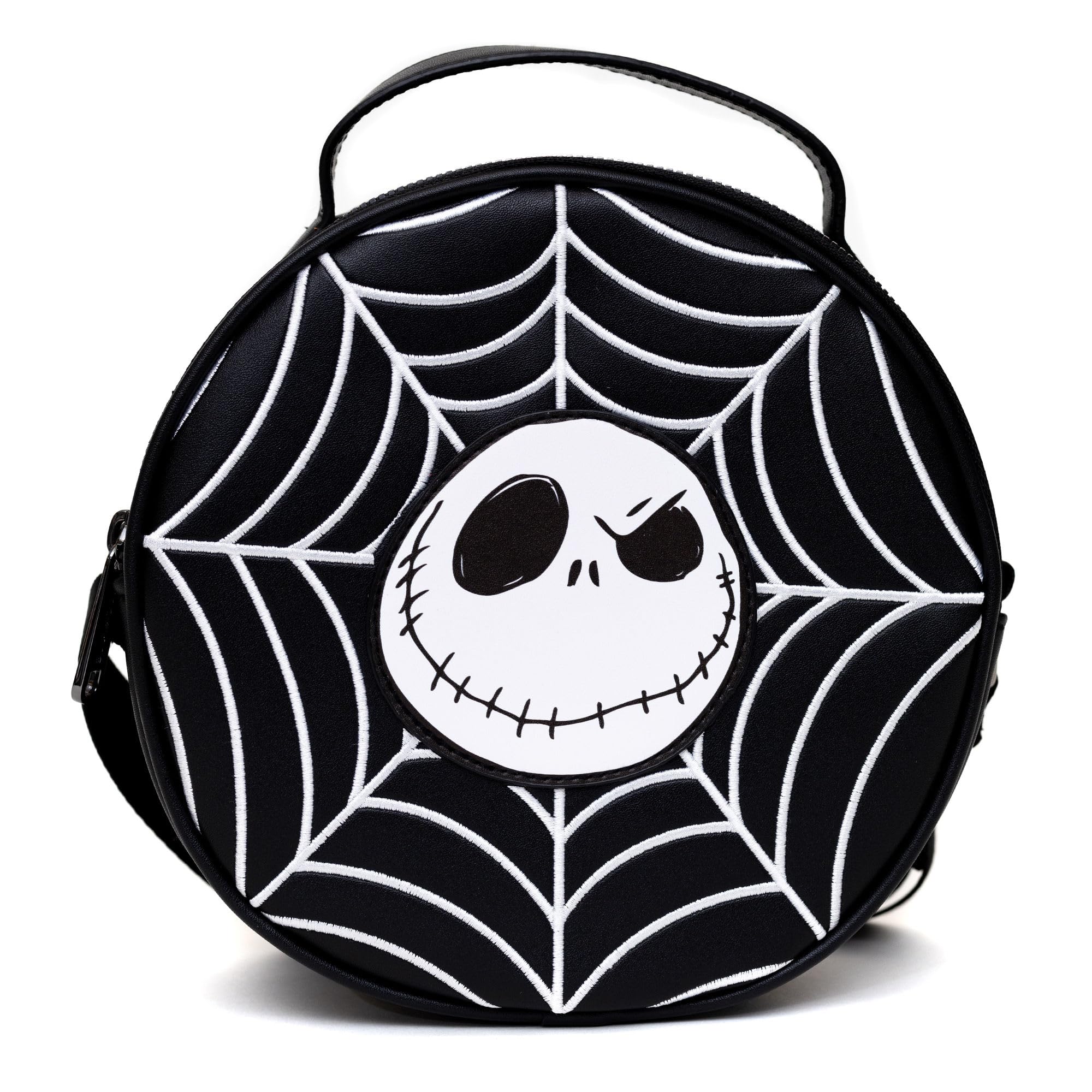 Disney Bag, Crossbody, Round, Nightmare Before Christmas Vegan Leather (Jack Face With Spider Web)