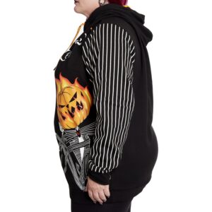 Loungefly Apparel Disney Nightmare Before Christmas Pumpkin King Hoodie, Small Black