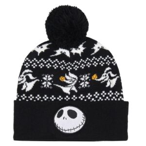 Disney The Nightmare Before Christmas Jack Skellington and Zero Beanie Scarf Set Black