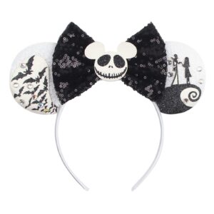 k t one halloween mouse ears bow headbands, spider halloween decoration cosplay costume for girls & women during halloween party (uswsjfd01)