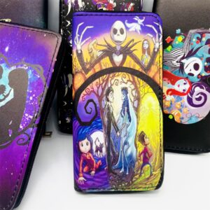 ACUOTN Nightmare Wallet Horror Wallet Long Leather Wallet Men Women Wallet (Nightm-guima)