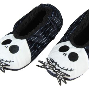 Bioworld The Nightmare Before Christmas Slippers Jack Skellington Character Slipper Socks with No-Slip Sole For Women Men (Medium)