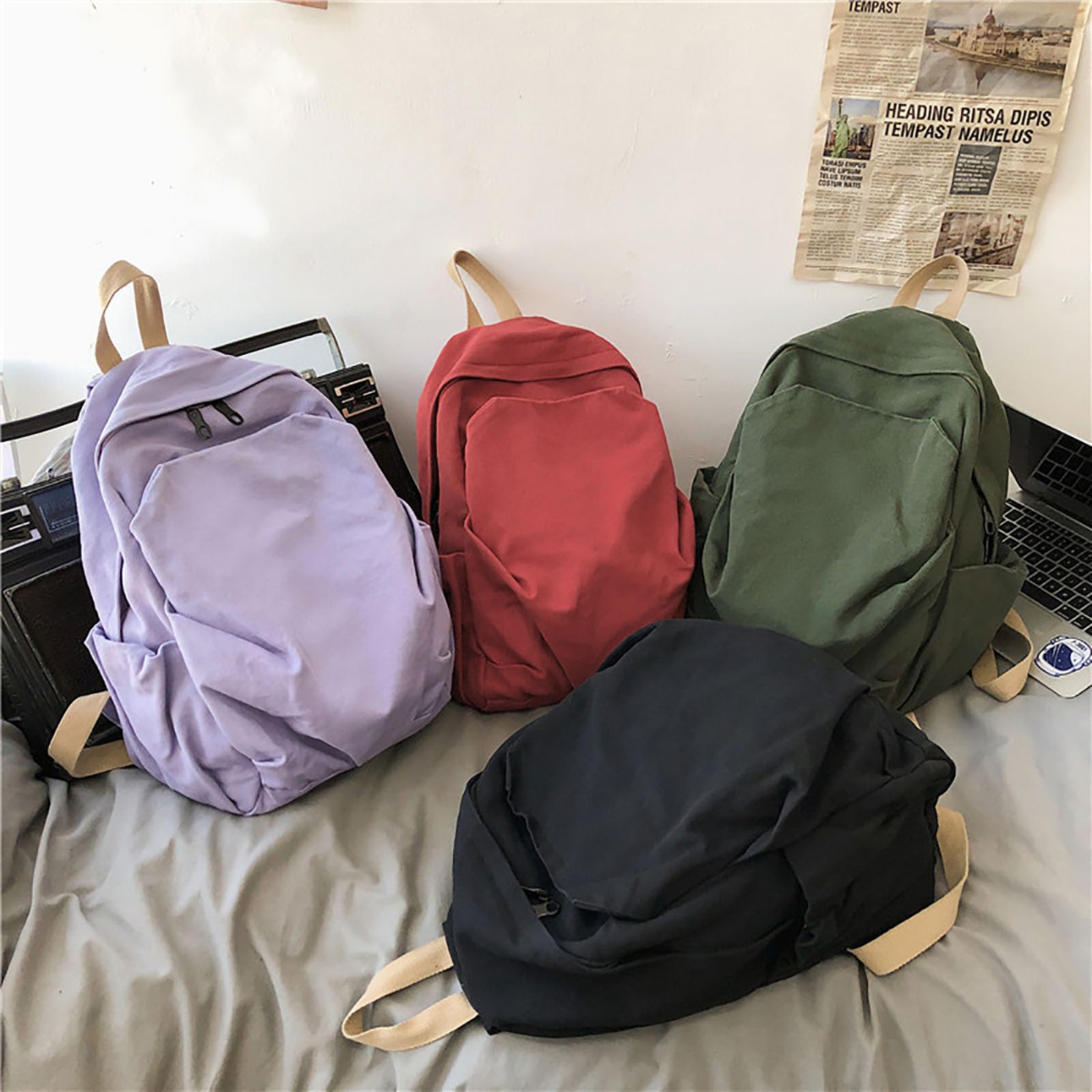 Lightweight Travel Canvas Backpack Vintage Daypack YK2 Backpack Multipurpose Adjustable Shoulder Straps Backpack Travel