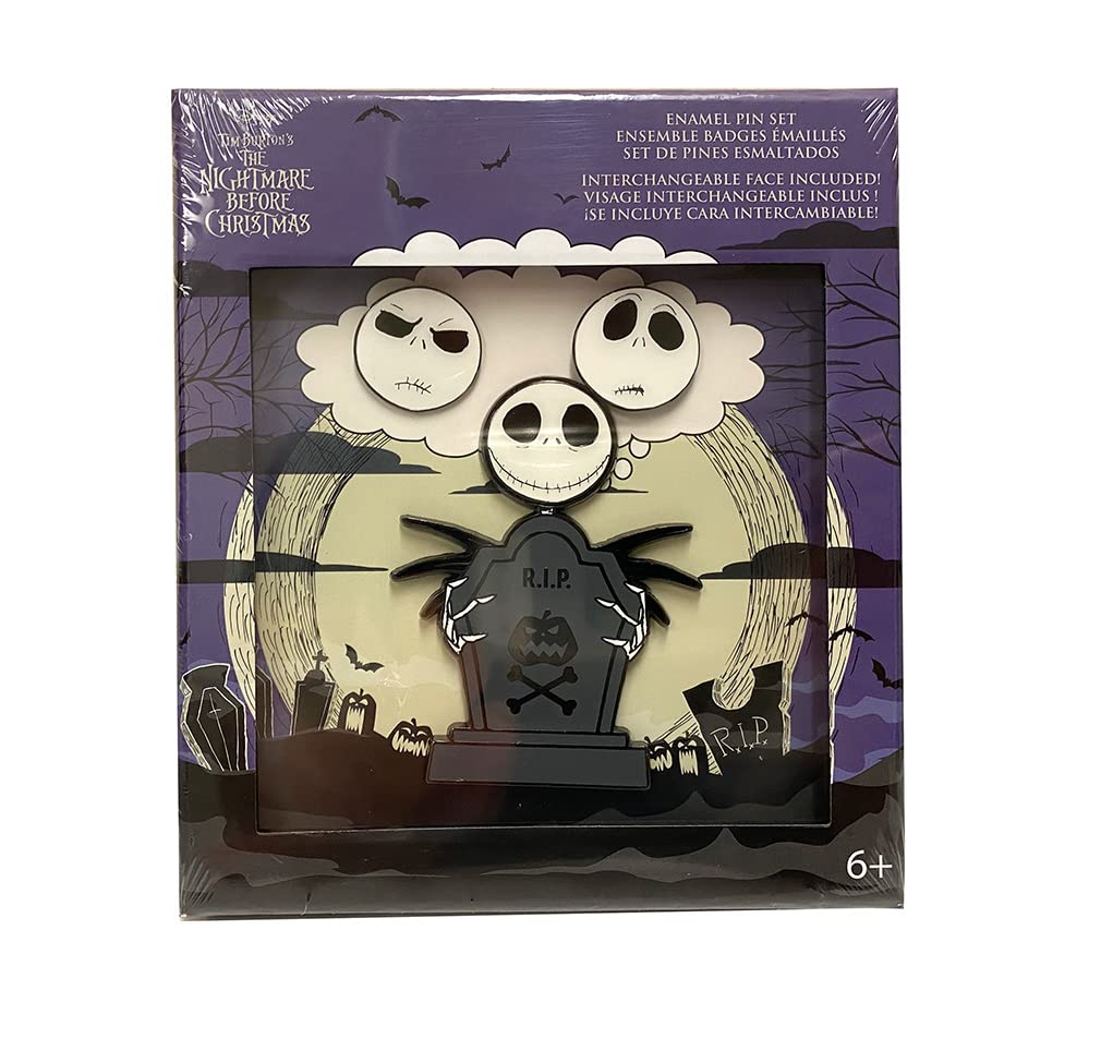 Loungefly Disney Night Before Christmas Jack Skellington Enamel 3" Collector Box Pin