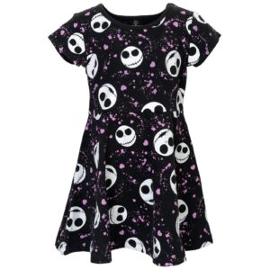 disney nightmare before christmas jack skellington big girls french terry skater fashion dress black 14-16