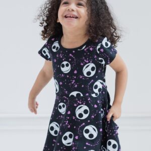 Disney Nightmare Before Christmas Jack Skellington Big Girls French Terry Skater Fashion Dress Black 14-16