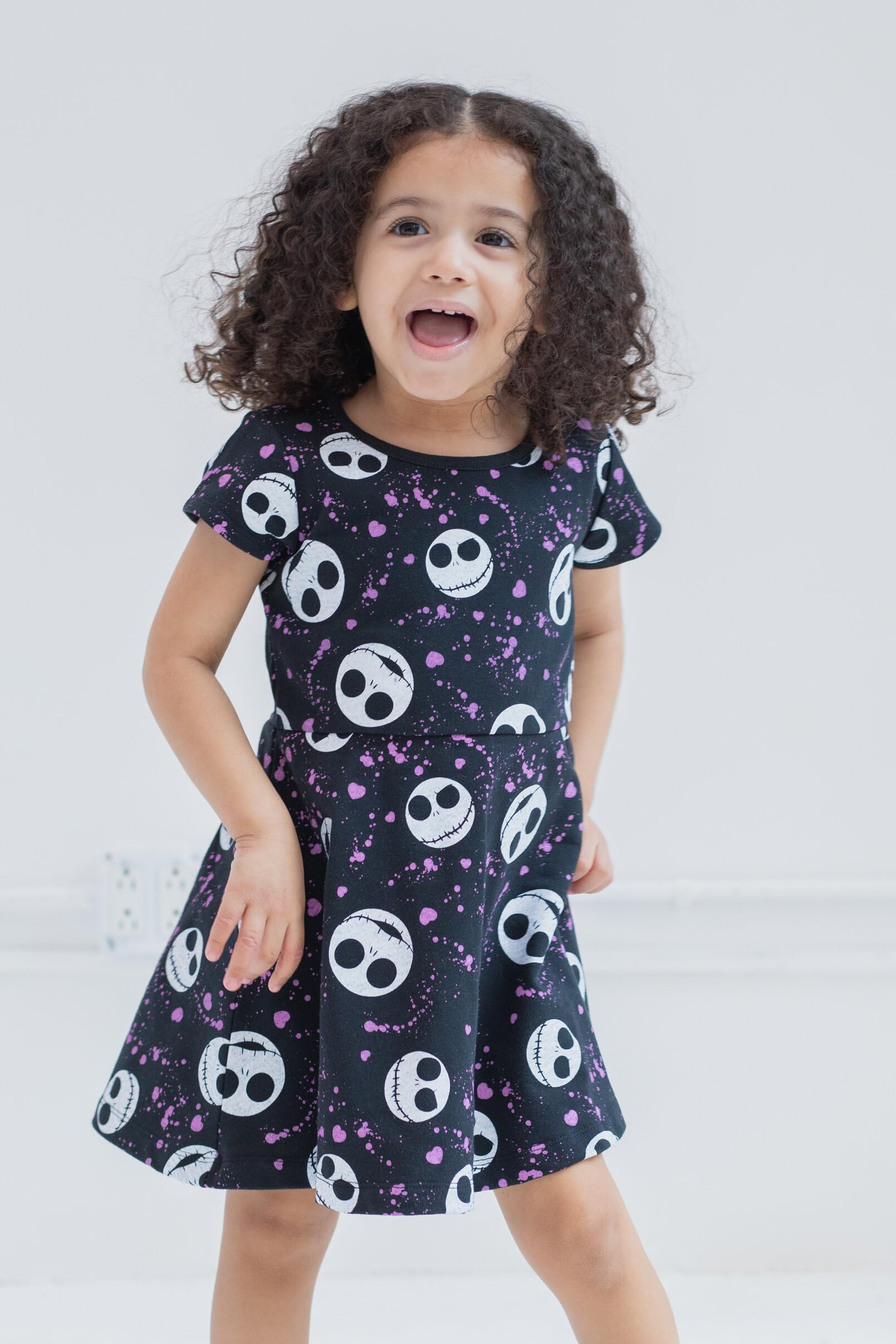 Disney Nightmare Before Christmas Jack Skellington Big Girls French Terry Skater Fashion Dress Black 14-16