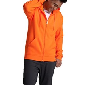 Fruit of the Loom Mens Eversoft Fleece Hoodies, Pullover & Full Zip, Moisture Wicking Breathable, Sizes S-4x Hooded Sweatshirt, Safety Orange, Large US