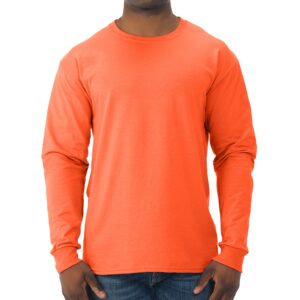 Jerzees Mens Womens Dri-Power Long Sleeve T-Shirt T Shirt, Safety Orange, Large US