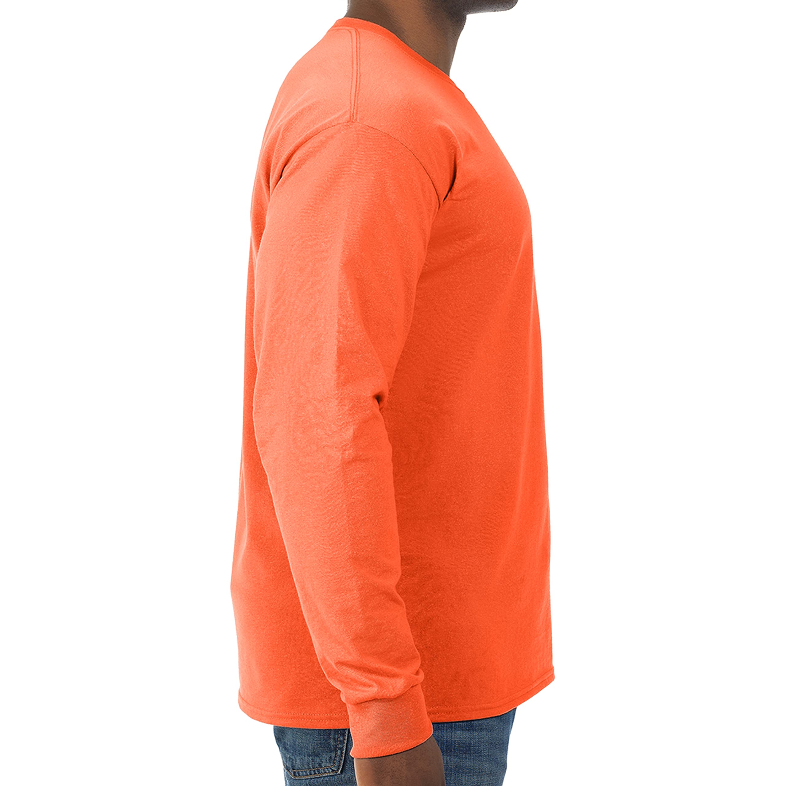 Jerzees Mens Womens Dri-Power Long Sleeve T-Shirt T Shirt, Safety Orange, Large US