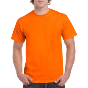 Gildan mens Heavy Cotton T-shirt, Style G5000, Multipack Shirt, Safety Orange (2-pack), Large US