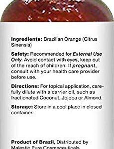 MAJESTIC PURE Brazilian Orange Essential Oil, Premium Grade, Pure and Natural Premium Quality Oil, 4 fl oz