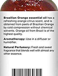 MAJESTIC PURE Brazilian Orange Essential Oil, Premium Grade, Pure and Natural Premium Quality Oil, 4 fl oz