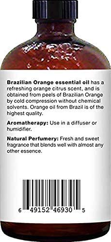 MAJESTIC PURE Brazilian Orange Essential Oil, Premium Grade, Pure and Natural Premium Quality Oil, 4 fl oz