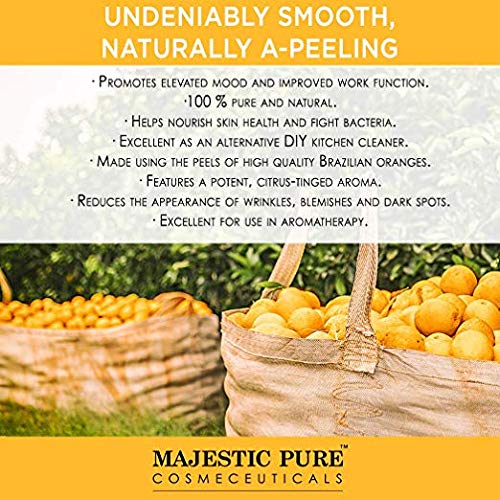 MAJESTIC PURE Brazilian Orange Essential Oil, Premium Grade, Pure and Natural Premium Quality Oil, 4 fl oz