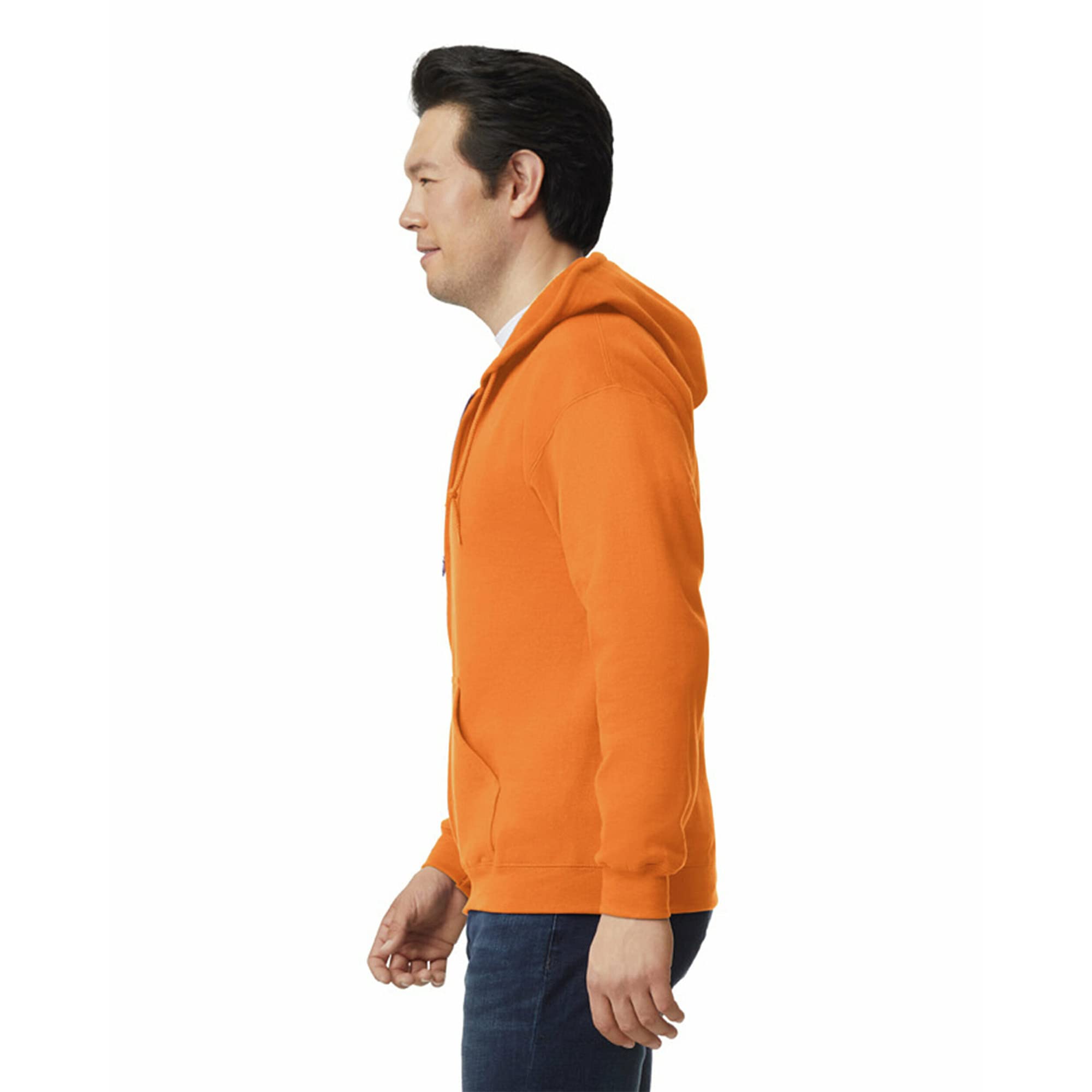 Gildan Adult Fleece Zip Hoodie Sweatshirt, Style G18600, Multipack, Safety Orange (1-pack), X-Large