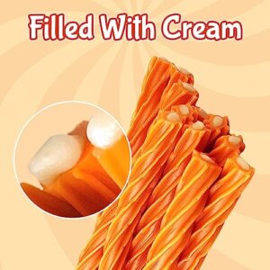 Twizzlers Cream Filled Licorice Candy Twists Full Size 2 Pack - Orange Pop Creamsicle Flavored Sticks Soft and Chewy Sweet Candy for Kids and Adults