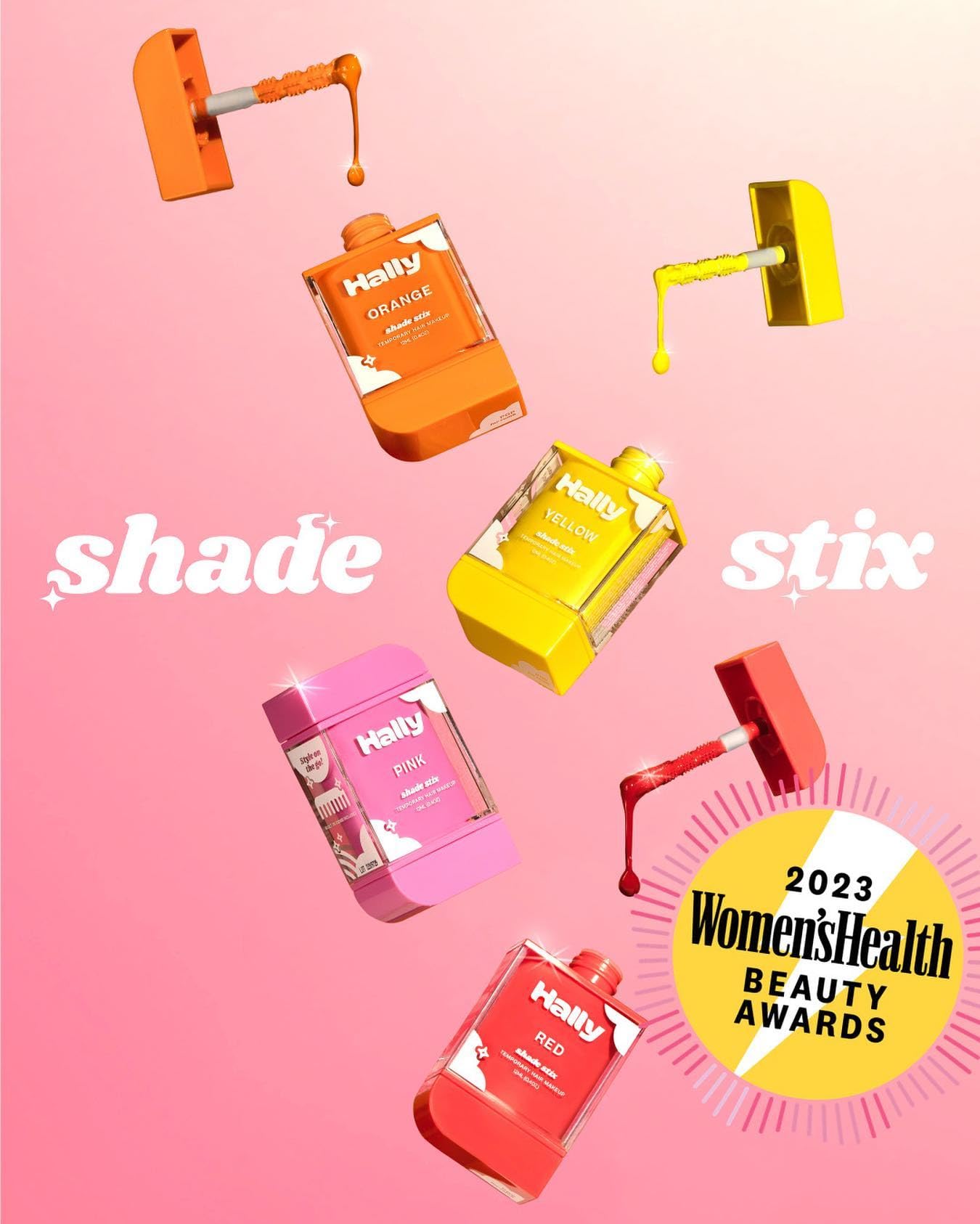 HALLY Shade Stix | Orange | Temporary Hair Color for Kids & Adults | Ditch Messy Hair Spray Paint Chalk Wax & Gel | One-Day Wash-Out Hair Dye | Washable Safe | Orange Hair Makeup for Boys Girls