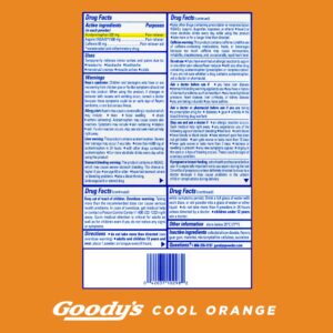 Goody's Pain Relief Powders, Extra Strength Headache Powder Cool Orange, 24 ct (Pack of 1)