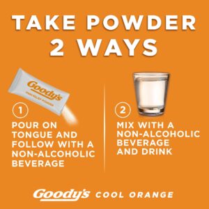 Goody's Pain Relief Powders, Extra Strength Headache Powder Cool Orange, 24 ct (Pack of 1)
