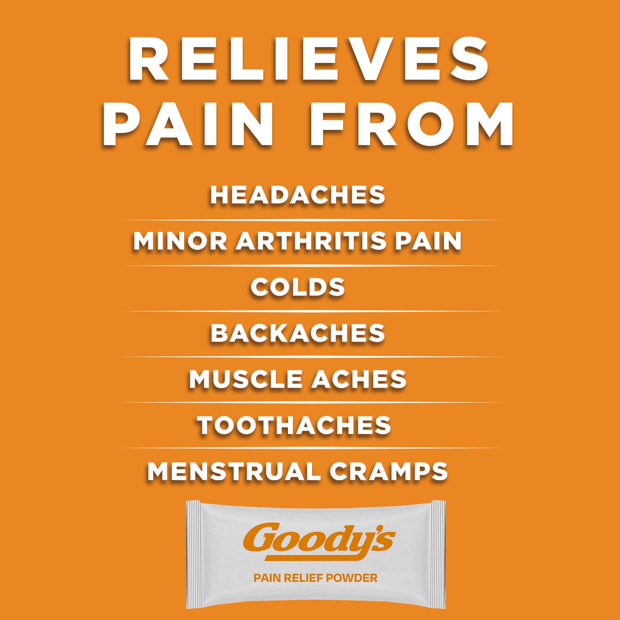 Goody's Pain Relief Powders, Extra Strength Headache Powder Cool Orange, 24 ct (Pack of 1)