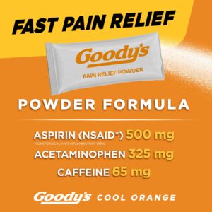 Goody's Pain Relief Powders, Extra Strength Headache Powder Cool Orange, 24 ct (Pack of 1)