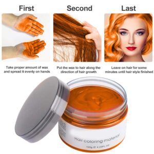 Orange Temporary Hair Color Wax,Orange Hair Spray Color,Natural Hair Wax Color,Hair Wax Dye Gels Ash for Halloween Cosplay,Party,Masquerade.etc (Orange)