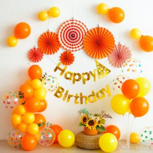 RUBFAC 129pcs Orange Balloons Different Sizes 18/12/10/5 Inches for Garland Arch, Burnt Orange Latex Balloons for Birthday Party Baby Shower Decoration