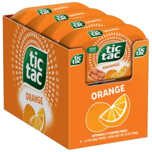 tic tac, orange flavored mints, 8 count, on-the-go refreshment, 3.4 oz each