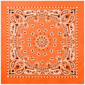 Rothco Trainmen Paisley Bandana – Extra-Large - 27" X 27" - Orange