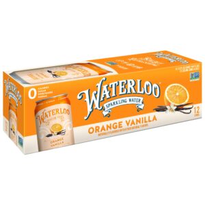 waterloo sparkling water, orange vanilla naturally flavored, 12 fl oz cans (pack of 12) – zero calories and zero sugar or sweeteners of any kind