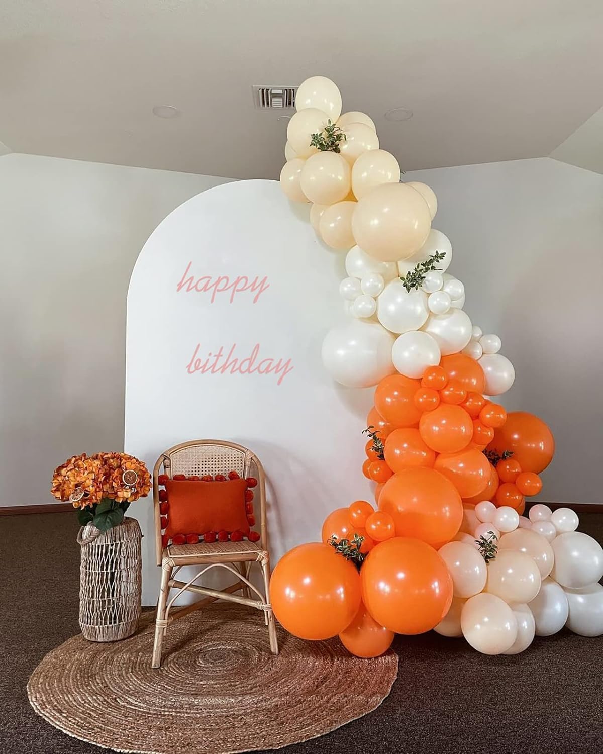 FOTIOMRG Orange Balloons 12 inch, 100 Pack Burnt Orange Latex Balloons Helium Quality for Halloween Birthday Wedding Baby Shower Party Decorations (with Orange Ribbon)