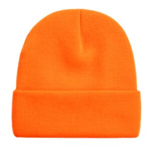 NPQQUAN Unisex Beanie Hats for Men Women Winter Knit Beanies Orange