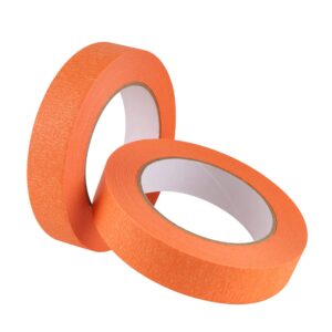 lichamp 2 pack orange painters tape 1 inch, orange masking tape 1 inch x 55 yards x 2 rolls (110 total yards)