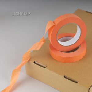 Lichamp 2 Pack Orange Painters Tape 1 inch, Orange Masking Tape 1 inch x 55 Yards x 2 Rolls (110 Total Yards)